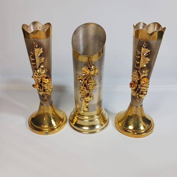 Vintage Set Sterling Silver Decorated Ornate Design Weighted Candlestick Holders - Picture 5 of 16